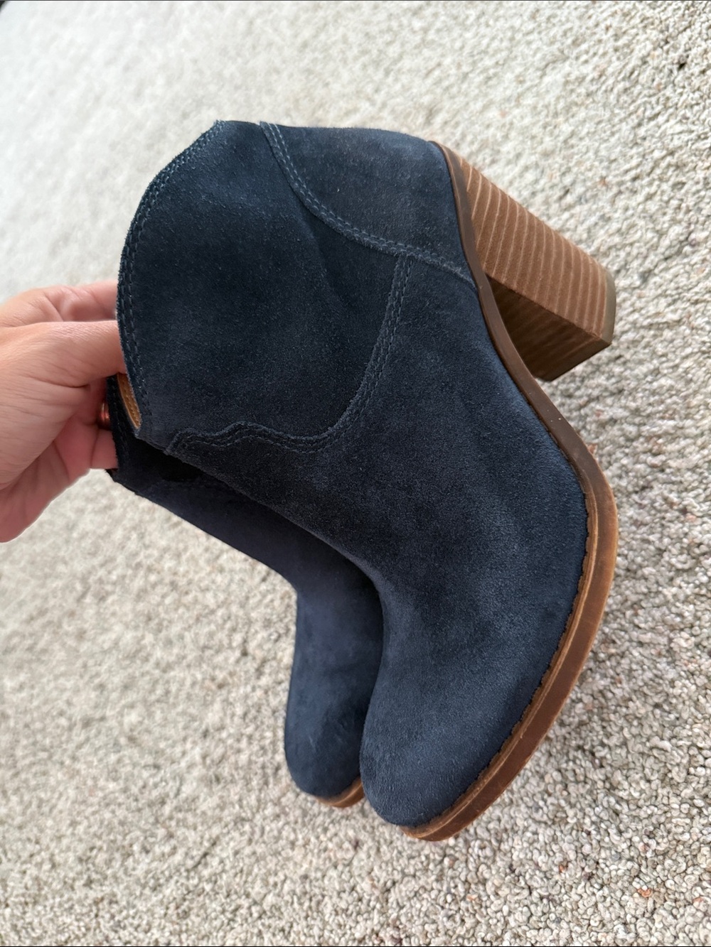 Lucky Brand Womens Eller Navy Blue booties 6.5 - Picture 3 of 8